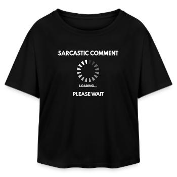 Sarkastischer Kommentar lädt - Relaxed Fit Frauen Modal Cotton T-Shirt von Stanley/Stella - Schwarz - Vorne - AI Model Female 172 light (172cm)