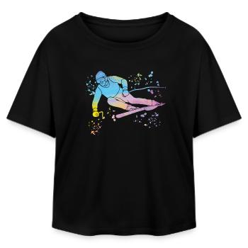 Ski alpin Sports d’hiver Ski nordique - T-shirt femme coupe décontractée en coton modal Stanley/Stella - noir - Devant - AI Model Female 172 light (172cm)