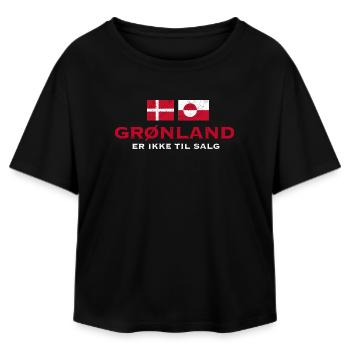 Greenland Flag Distress Unity - Relaxed Fit Women's Modal Cotton T-Shirt by Stanley/Stella - black - Front - AI Model Female 172 light (172cm)