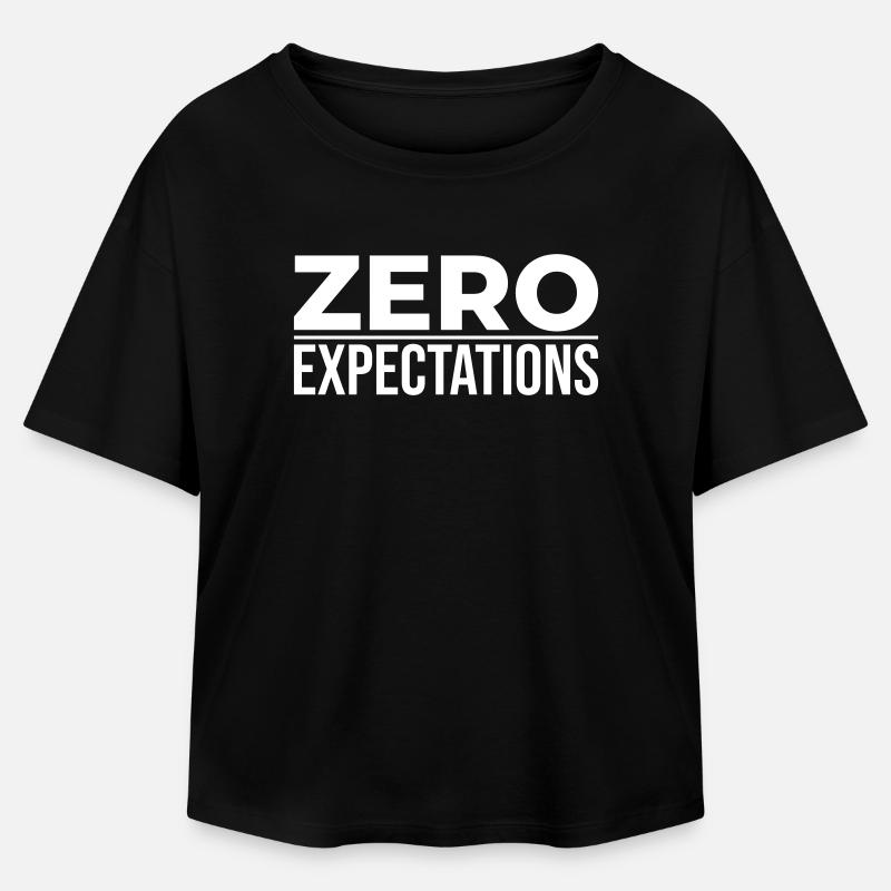 Zero Expectations – Minimal Statement - Relaxed Fit Women's Modal Cotton T-Shirt by Stanley/Stella - black