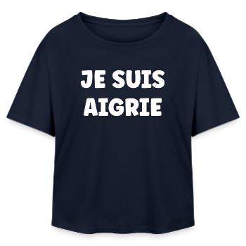 I'm Embittered - Bold Statement Typo - Relaxed Fit Women's Modal Cotton T-Shirt by Stanley/Stella - navy - Front - AI Model Female 172 light (172cm)