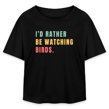 Ich würde lieber Vögel beobachten - Relaxed Fit Frauen Modal Cotton T-Shirt von Stanley/Stella - Schwarz - Vorne - AI Model Female 172 light (172cm)