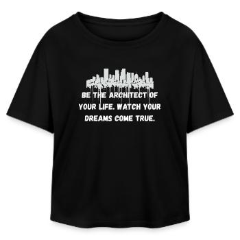 Architect Your Life – Motivational Streetwear - Relaxed Fit Frauen Modal Cotton T-Shirt von Stanley/Stella - Schwarz - Vorne - AI Model Female 172 light (172cm)