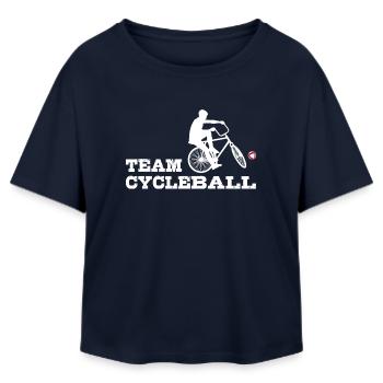 Team Cycleball , Radball, Radballer,Hallenradsport - Relaxed Fit Frauen Modal Cotton T-Shirt von Stanley/Stella - Navy - Vorne - AI Model Female 172 light (172cm)
