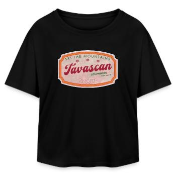 Tavascan Spain Alpine Label - Relaxed Fit Women's Modal Cotton T-Shirt by Stanley/Stella - black - Front - AI Model Female 172 light (172cm)