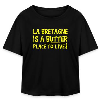 BRETAGNE IST EIN BUTTERORT ZUM LEBEN! - Relaxed Fit Frauen Modal Cotton T-Shirt von Stanley/Stella - Schwarz - Vorne - AI Model Female 172 light (172cm)