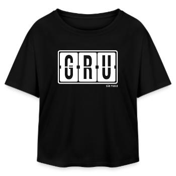 São Paulo GRU, City Souvenir Hoodie, Bag, Mug - Relaxed Fit Women's Modal Cotton T-Shirt by Stanley/Stella - black - Front - AI Model Female 172 light (172cm)