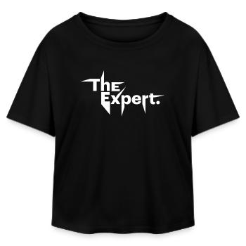 The Expert , Statement, Know-It-All - Relaxed Fit Women's Modal Cotton T-Shirt by Stanley/Stella - black - Front - AI Model Female 172 light (172cm)