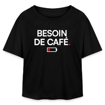 COFFEE NEED | Coffee Humor - Relaxed Fit Women's Modal Cotton T-Shirt by Stanley/Stella - black - Front - AI Model Female 172 light (172cm)