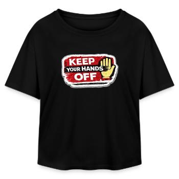 Finger weg von Respektieren Grenzen Aufkleber - Relaxed Fit Frauen Modal Cotton T-Shirt von Stanley/Stella - Schwarz - Vorne - AI Model Female 172 light (172cm)