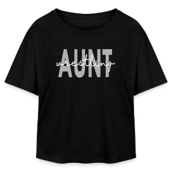 Proud Wrestling Aunt Auntie Sports - Relaxed Fit Women's Modal Cotton T-Shirt by Stanley/Stella - black - Front - AI Model Female 172 light (172cm)