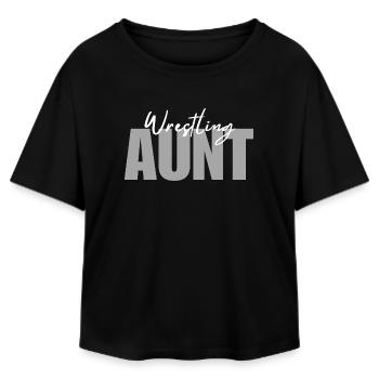 Proud Wrestling Aunt Auntie - Relaxed Fit Women's Modal Cotton T-Shirt by Stanley/Stella - black - Front - AI Model Female 172 light (172cm)