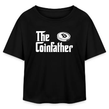 Coinfather Crypto Bitcoin Hodl Blockchain Parody - Relaxed Fit Women's Modal Cotton T-Shirt by Stanley/Stella - black - Front - AI Model Female 172 light (172cm)