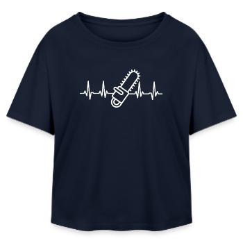 Bûcheron Heartbeat Tronçonneuse Bois - T-shirt femme coupe décontractée en coton modal Stanley/Stella - marine - Devant - AI Model Female 172 light (172cm)