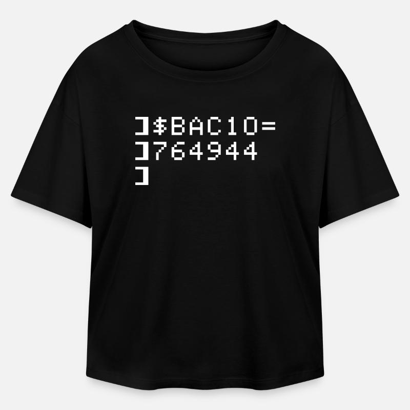 Bacio BAC10 8-bits Esadecimal Code Nerd Pixel Art - T-shirt femme coupe décontractée en coton modal Stanley/Stella - noir