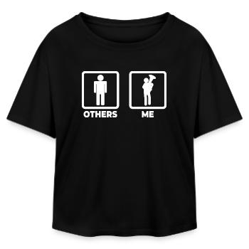 Tubaspieler Strichmännchen - Relaxed Fit Frauen Modal Cotton T-Shirt von Stanley/Stella - Schwarz - Vorne - AI Model Female 172 light (172cm)
