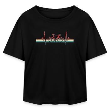 Cycling Heartbeat Cycling Love Cycling Cycling - Relaxed Fit Women's Modal Cotton T-Shirt by Stanley/Stella - black - Front - AI Model Female 172 light (172cm)