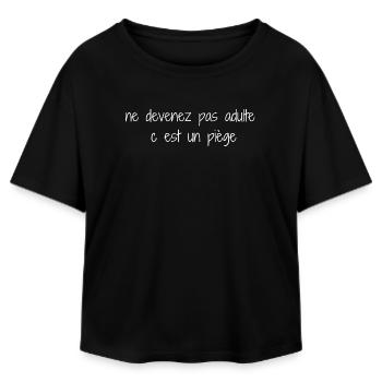 Piège de l’Âge Adulte - T-shirt femme coupe décontractée en coton modal Stanley/Stella - noir - Devant - AI Model Female 172 light (172cm)