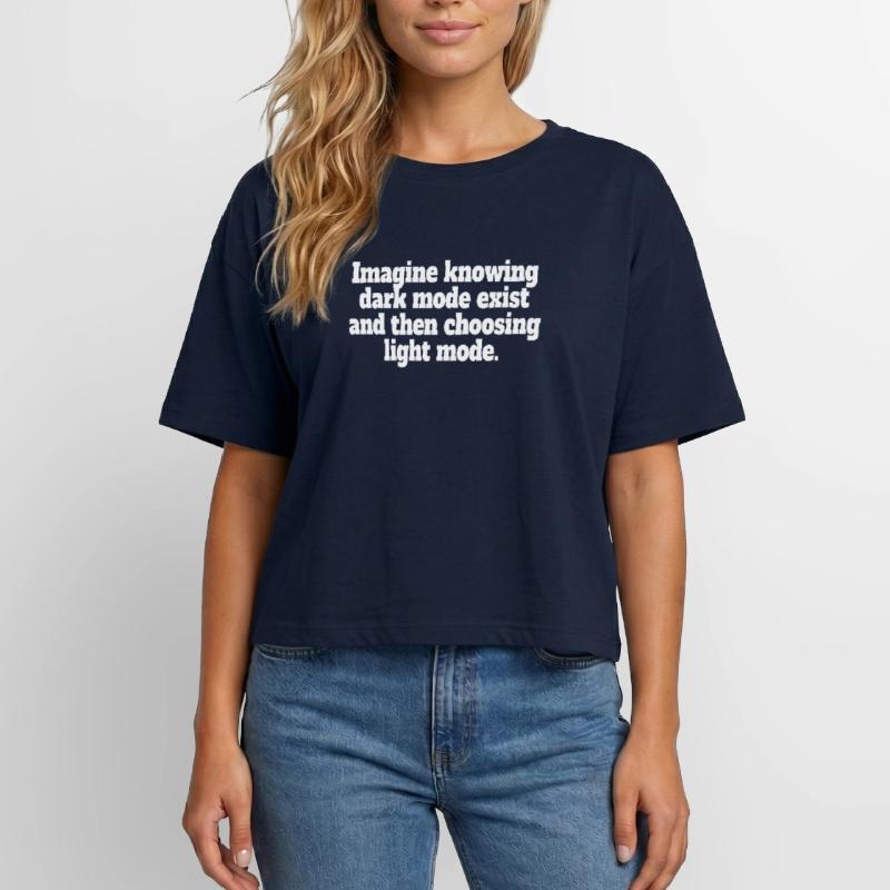 Dark Mode Exists Programmierer IT Nerd Coder Büro Relaxed Fit Frauen Modal Cotton T-Shirt von Stanley/Stella