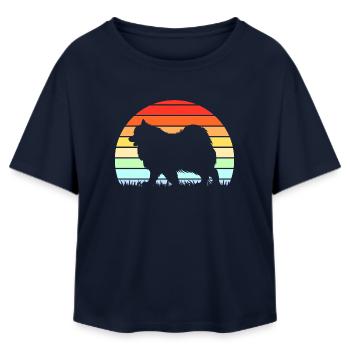 Samojede Hund Samoyed - Relaxed Fit Frauen Modal Cotton T-Shirt von Stanley/Stella - Navy - Vorne - AI Model Female 172 light (172cm)