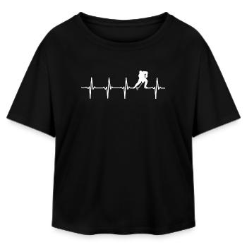 Joueur de hockey Heartbeat Hockey - T-shirt femme coupe décontractée en coton modal Stanley/Stella - noir - Devant - AI Model Female 172 light (172cm)