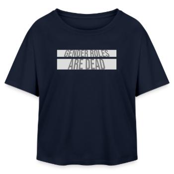Gender Roles Are Dead Statement Freedom Saying - Relaxed Fit Women's Modal Cotton T-Shirt by Stanley/Stella - navy - Front - AI Model Female 172 light (172cm)