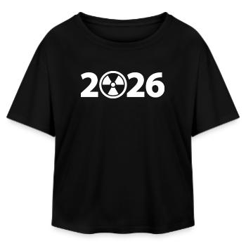 Attention Radioactive 2026, Radiation 2026 - Relaxed Fit Women's Modal Cotton T-Shirt by Stanley/Stella - black - Front - AI Model Female 172 light (172cm)