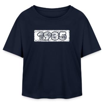 year 1985 - Relaxed Fit Women's Modal Cotton T-Shirt by Stanley/Stella - navy - Front - AI Model Female 172 light (172cm)