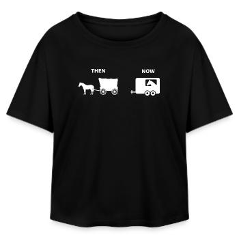 Funny Horse Carriage Parody Historical Design - Relaxed Fit Women's Modal Cotton T-Shirt by Stanley/Stella - black - Front - AI Model Female 172 light (172cm)