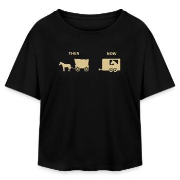 Funny Horse Carriage Parody Historical Design - Relaxed Fit Women's Modal Cotton T-Shirt by Stanley/Stella - black - Front - AI Model Female 172 light (172cm)