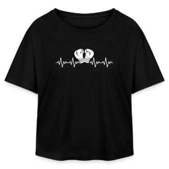 Boxing Boxing Gloves Boxer Boxer ECG Heartbeat - Relaxed Fit Women's Modal Cotton T-Shirt by Stanley/Stella - black - Front - AI Model Female 172 light (172cm)