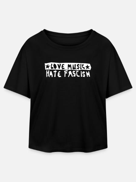 Love Music Hate Fascism - Relaxed Fit Frauen Modal Cotton T-Shirt von Stanley/Stella - Schwarz