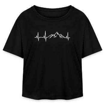 Mountain Heartbeat Medical Illustration - Relaxed Fit Women's Modal Cotton T-Shirt by Stanley/Stella - black - Front - AI Model Female 172 light (172cm)