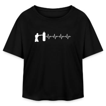 Boxer Boxer Punching Bag Boxing ECG Heartbeat - Relaxed Fit Women's Modal Cotton T-Shirt by Stanley/Stella - black - Front - AI Model Female 172 light (172cm)