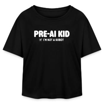 Nostalgie des années 2010 avant AI Kid - T-shirt femme coupe décontractée en coton modal Stanley/Stella - noir - Devant - AI Model Female 172 light (172cm)