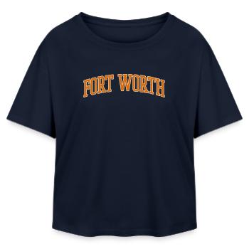 Fort Worth Collegiate Arch - Relaxed Fit Frauen Modal Cotton T-Shirt von Stanley/Stella - Navy - Vorne - AI Model Female 172 light (172cm)
