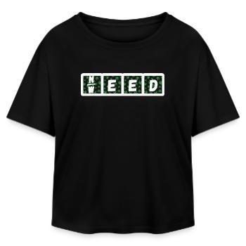 Need Weed - Relaxed Fit Women's Modal Cotton T-Shirt by Stanley/Stella - black - Front - AI Model Female 172 light (172cm)