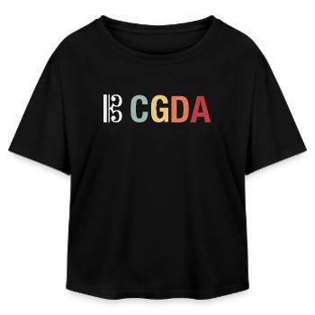 CGDA viola tuning string musician retro - Relaxed Fit Women's Modal Cotton T-Shirt by Stanley/Stella - black - Front - AI Model Female 172 light (172cm)
