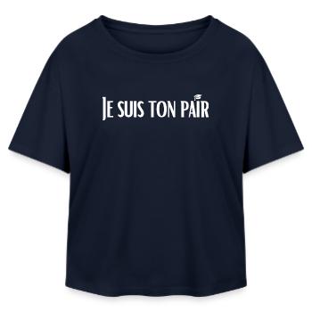 I'm your peer - Relaxed Fit Women's Modal Cotton T-Shirt by Stanley/Stella - navy - Front - AI Model Female 172 light (172cm)