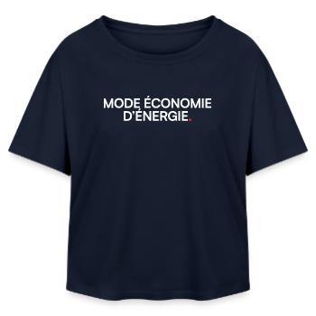 Energiesparmodus, Humor, Müdigkeit - Relaxed Fit Frauen Modal Cotton T-Shirt von Stanley/Stella - Navy - Vorne - AI Model Female 172 light (172cm)