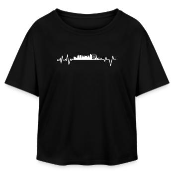 En attente de conception - T-shirt femme coupe décontractée en coton modal Stanley/Stella - noir - Devant - AI Model Female 172 light (172cm)