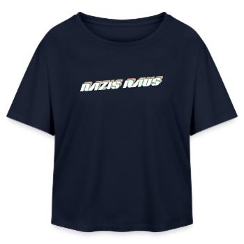 Nazis Raus | Retro Politisches Design - Relaxed Fit Frauen Modal Cotton T-Shirt von Stanley/Stella - Navy - Vorne - AI Model Female 172 light (172cm)
