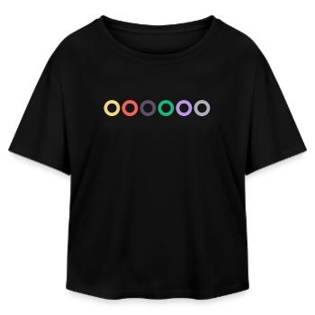 Guitar Strings Color Code | Concert, Rock, Music - Relaxed Fit Women's Modal Cotton T-Shirt by Stanley/Stella - black - Front - AI Model Female 172 light (172cm)