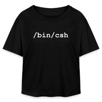C shell - /bin/csh - Relaxed Fit Women's Modal Cotton T-Shirt by Stanley/Stella - black - Front - AI Model Female 172 light (172cm)