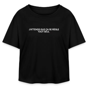 I'm waiting for it to settle humor - Relaxed Fit Women's Modal Cotton T-Shirt by Stanley/Stella - black - Front - AI Model Female 172 light (172cm)