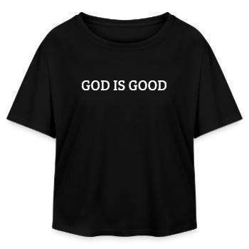 God Is Good – Foi Chrétienne Design Minimaliste - T-shirt femme coupe décontractée en coton modal Stanley/Stella - noir - Devant - AI Model Female 172 light (172cm)