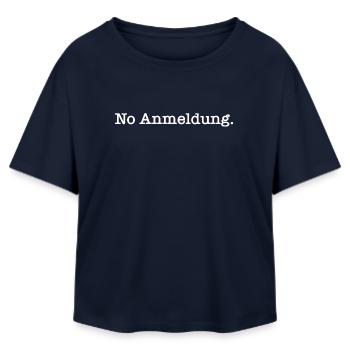 No Anmeldung Berliner Wohnungsmarkt Housing Crisis - Relaxed Fit Frauen Modal Cotton T-Shirt von Stanley/Stella - Navy - Vorne - AI Model Female 172 light (172cm)