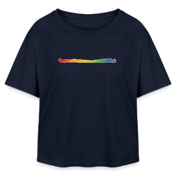 Rainbow shirt white LGBT lgbtqi queer - Relaxed Fit Women's Modal Cotton T-Shirt by Stanley/Stella - navy - Front - AI Model Female 172 light (172cm)