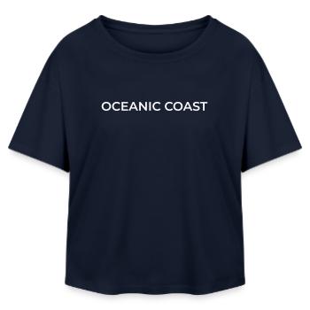 ATLANTEA - Oceanic Coast - Relaxed Fit Women's Modal Cotton T-Shirt by Stanley/Stella - navy - Front - AI Model Female 172 light (172cm)