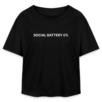 Soziale Batterie 0% | Lustiger Introvertierter Sarkasmus-Minima - Relaxed Fit Frauen Modal Cotton T-Shirt von Stanley/Stella - Schwarz - Vorne - AI Model Female 172 light (172cm)
